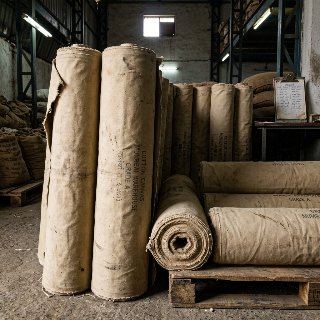 Canvas Tarpaulins — Breathable cotton canvas — grain-safe, produce-safe, IS 1422 compliant.